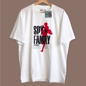 White Graphic T-Shirt with Red Spy Family Design